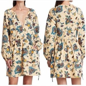 A.L.C. Myra Dress Size 6 Floral Paisley Print Long Sleeve Boho Mini Cotton NWT